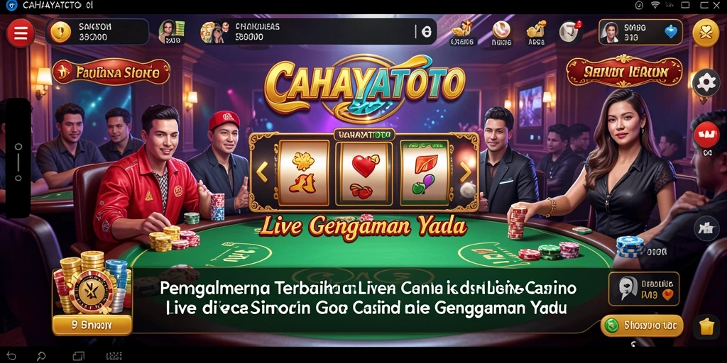 Screenshot gameplay CAHAYATOTO dengan dealer langsung dan interaksi pemain.