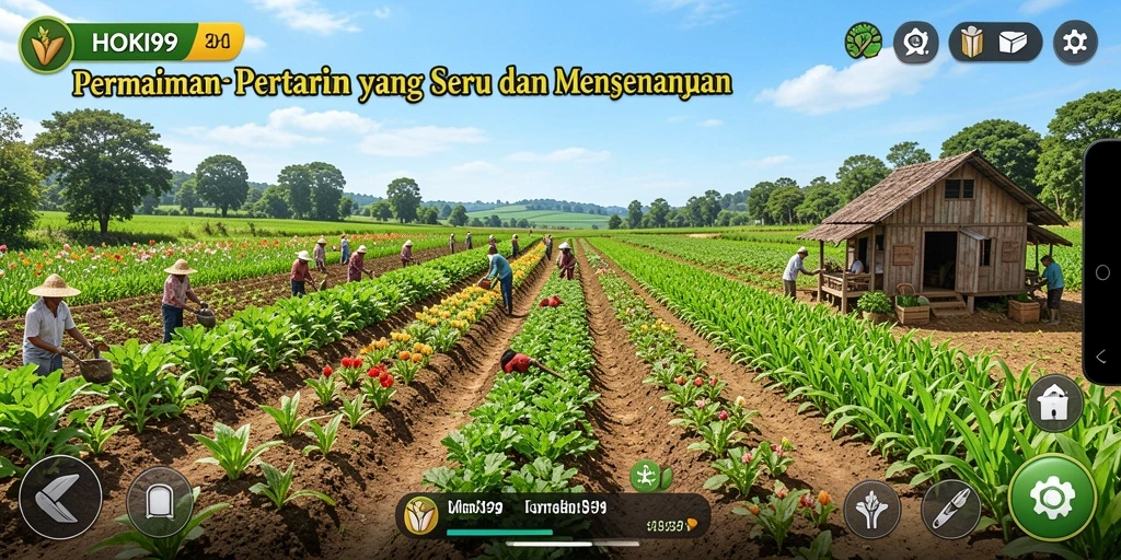 Screenshot HOKI99 menampilkan pengalaman gameplay pertanian yang seru.
