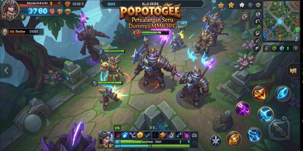 Screenshot utama POPOTOGEL menampilkan aksi pertarungan dalam dunia MMORPG.
