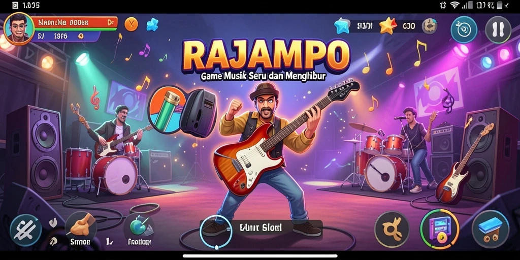Tampilan gameplay RAJAMPO yang penuh warna dan interaktif.