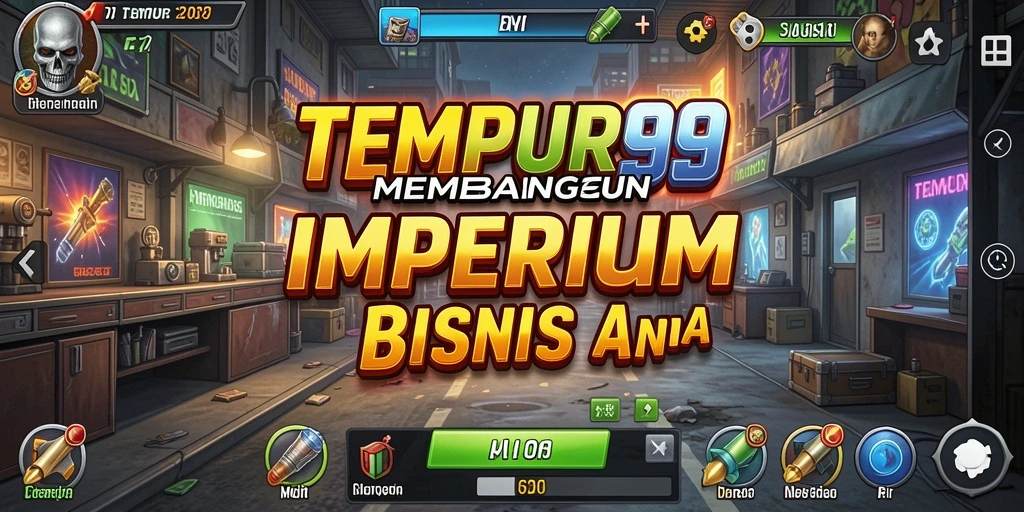 Tangkapan layar gameplay TEMPUR99 yang menunjukkan pengelolaan bisnis.